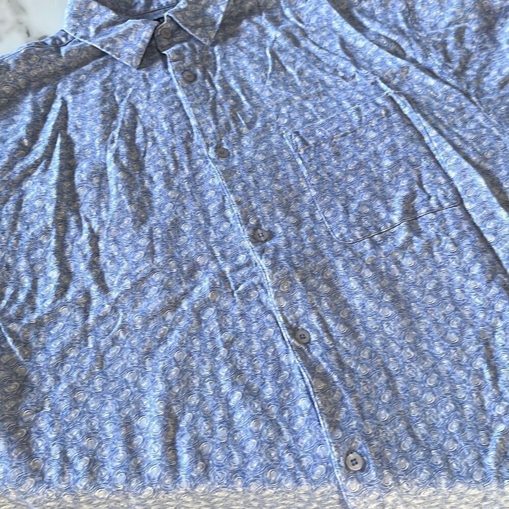 Cellini Silk/Linen Short Sleeve Button Front Mens XLT